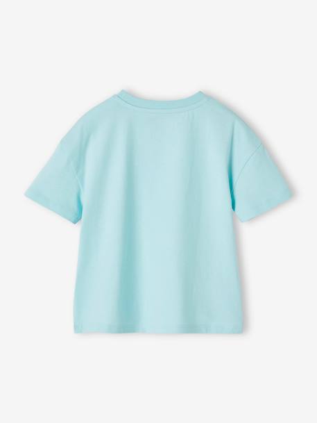 Camiseta lisa Basics de manga corta para niña azul turquesa+rosa chicle+verde almendra 