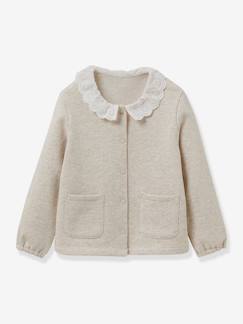 Niña-Jerséis, chaquetas de punto, sudaderas-Cárdigan de felpa para niña - algodón orgánico CYRILLUS
