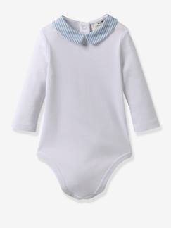 -Body cuello a rayas algodón orgánico para bebé CYRILLUS