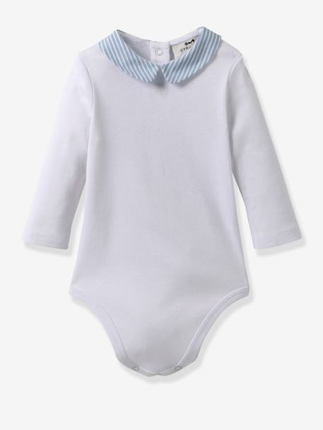 Bebé-Bodies-Body cuello a rayas algodón orgánico para bebé CYRILLUS
