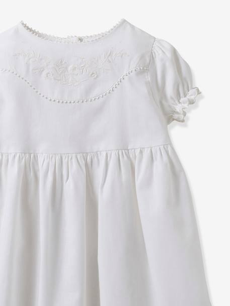 Vestido bordado para bebé - Colección Fiesta y Boda CYRILLUS blanco 