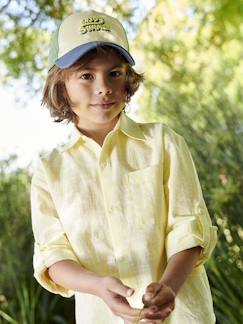 Niño-Camisas-Camisa a rayas efecto lino para niño