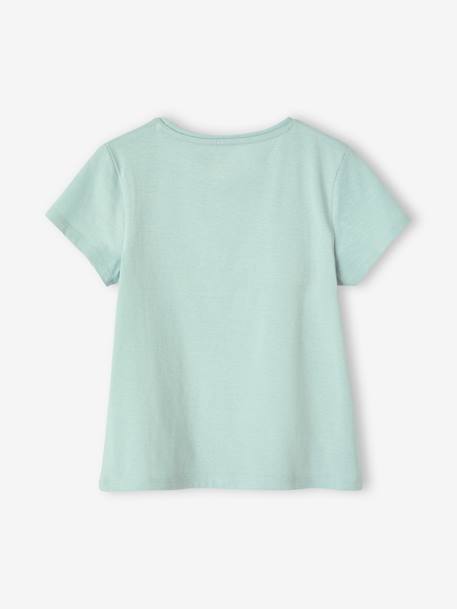Camiseta con mensaje, para niña azul claro+azul marino+azul pálido+coral+crudo+fresa+rojo+rosa chicle+vainilla+verde pino 