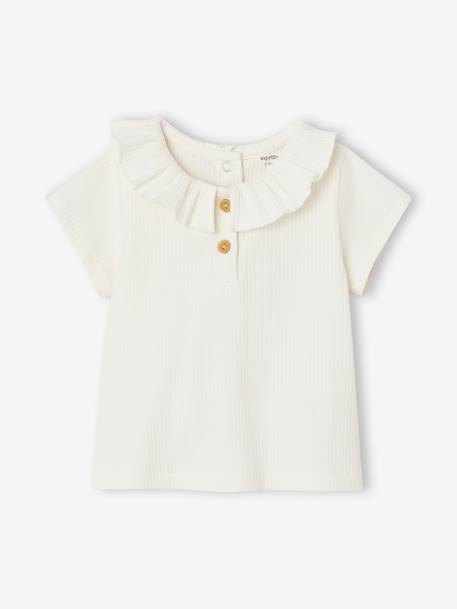 camisetas-Bebé-Camisetas-Camiseta de bebé de canalé con cuello