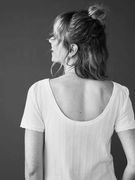 Camiseta para embarazo espalda escotada ENVIE DE FRAISE punto de aguja crudo 