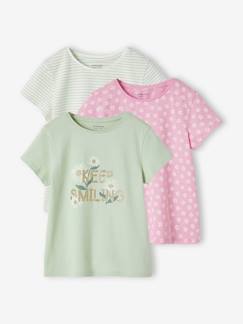 camisetas-Niña-Pack de 3 camisetas surtidas con detalles irisados, para niña