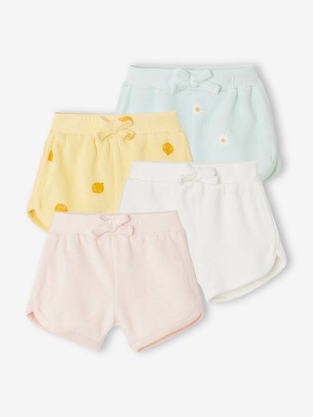 Bebé-Pack de 4 shorts de felpa para bebé