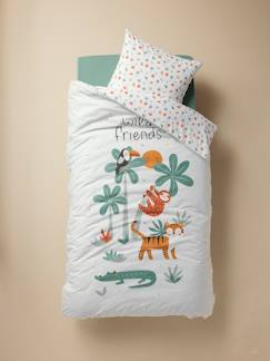 Ecorresponsables-Textil Hogar y Decoración-Ropa de cama niños-Fácil de arropar-Conjunto infantil Magicouette ANIMALES con algodón reciclado