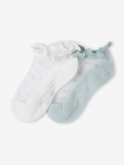 Ecorresponsables-Niña-Ropa interior-Pack de 2 pares de calcetines de rejilla para niña
