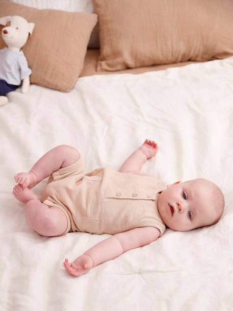 Mono-short para recién nacido beige 