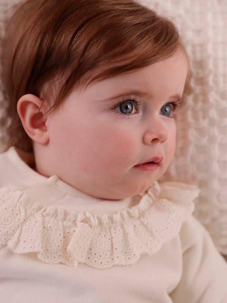 Bebé-Sudaderas, jerséis y chaquetas de punto-Sudaderas-Sudadera con volante de bordado inglés bebé recién nacido