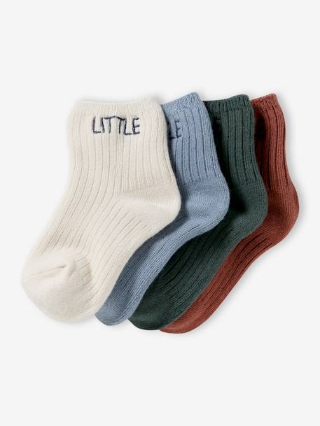 Bebé-Calcetines, leotardos-Pack de 4 pares de calcetines «Little» para bebé