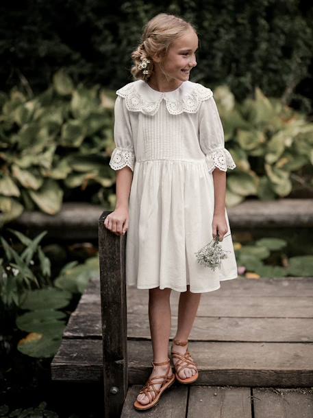 Vestido de ceremonia Adeline para niña CYRILLUS blanco 