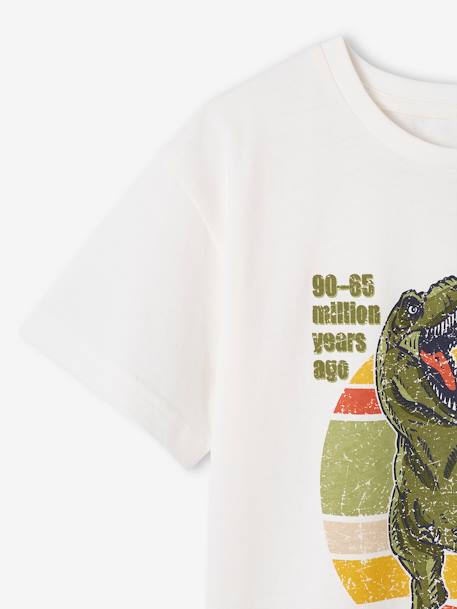 Camiseta con estampado de dinosaurio para niño crudo 