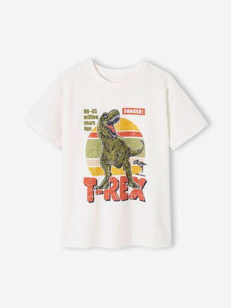 Camiseta con estampado de dinosaurio para niño crudo 