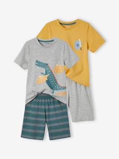 Ecorresponsables-Niño-Lote de 2 pijamas con short Caballero y Dragones Oeko Tex®