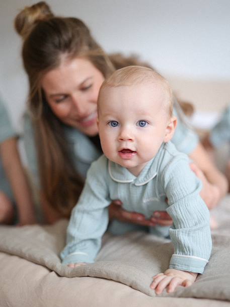 Bebé-Pijamas-Pijama de gasa de algodón para bebé colección Team Familia personalizable