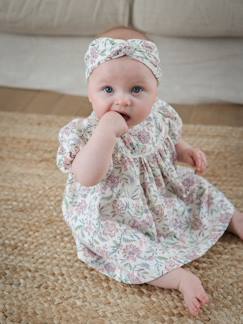 Vestido de gasa de algodón y cinta para el pelo para bebé, colección cápsula "Día de la Madre"