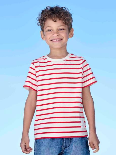 Camiseta de manga corta y estilo marinero para niño azul azur+AZUL FUERTE A RAYAS+rayas amarillas+rayas rojas+VERDE MEDIO A RAYAS 