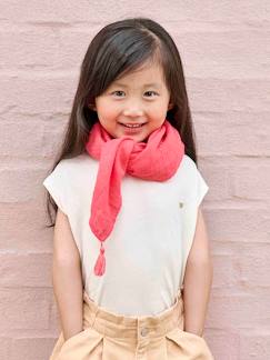 Niña-Accesorios-Fular liso personalizable con pompones para niña