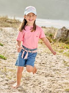 Ecorresponsables-Niña-Shorts y bermudas-Bermudas vaqueras estilo "paperbag" para niña