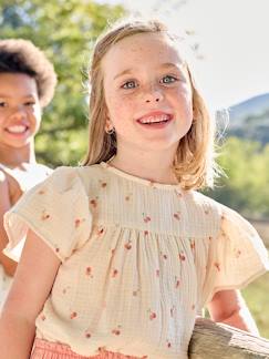 Ecorresponsables-Niña-Camisas y Blusas-Blusa estampada de gasa de algodón orgánico para niña con mangas tipo mariposa
