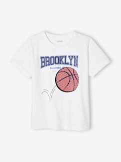 Camiseta motivo baloncesto con detalles en relieve para niño