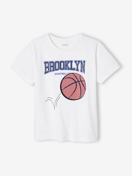 Camiseta motivo baloncesto con detalles en relieve para niño crudo 