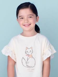 Niña-Camisetas-Camiseta romántica de algodón orgánico para niña