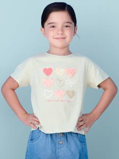 Niña-Camisetas-Camisetas-Camiseta con motivo con flecos y detalles irisados para niña