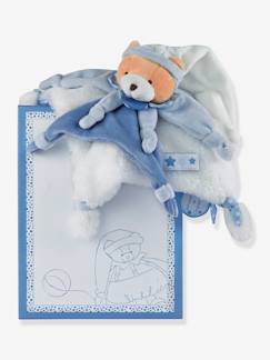 Juguetes- Primera edad-Doudous, peluches y juguetes de tejido-Doudou cuadrado 27 cm oso Petit Chou - DOUDOU ET COMPAGNIE