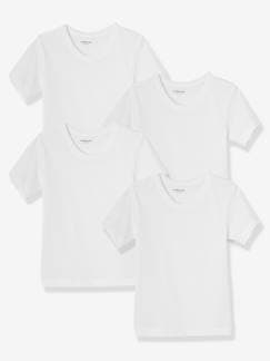 Pijamas y bodies bebé-Niño-Ropa interior-Camisetas de interior-Pack de 4 camisetas de manga corta niño