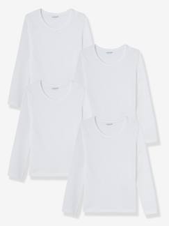Niña-Ropa interior-Camisetas y Tops de interior-Pack de 4 camisetas de manga larga niña