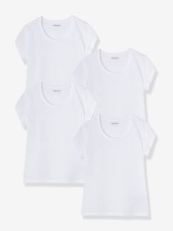 Ecorresponsables-Niña-Ropa interior-Camisetas y Tops de interior-Pack de 4 camisetas de manga corta niña