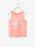 Camiseta de tirantes deportiva con inscripción irisada, para niña Rosa claro liso con motivos 