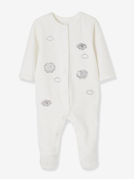Pack de 2 pijamas para bebé de terciopelo con abertura delante BLANCO CLARO BICOLOR/MULTICOLO 